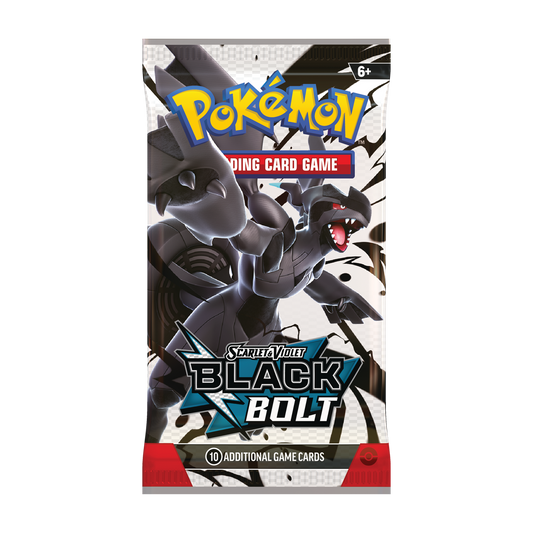 Pokémon TCG Black Bolt English booster pack; artwork may vary