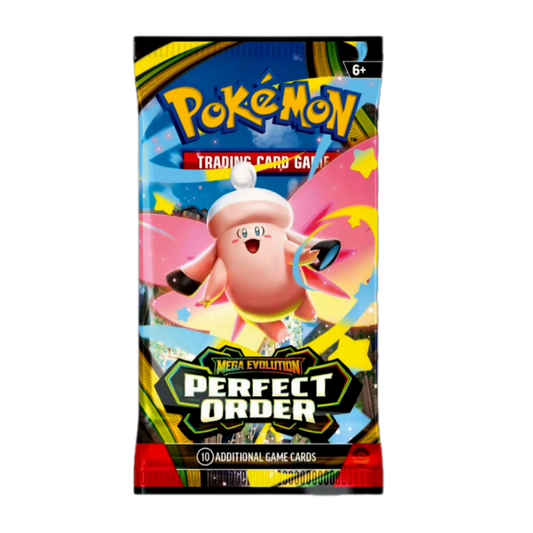 Pokémon TCG Perfect Order English booster pack; artwork may vary